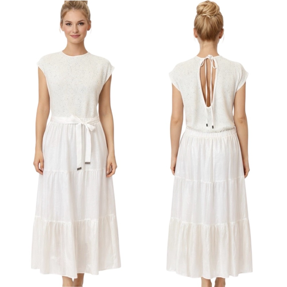 Peserico mixed media maxi dress. NWOT
